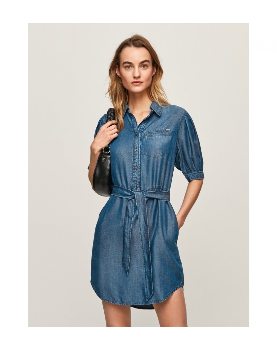 Vestido tela vaquera manga corta Pepe Jeans - Main Image